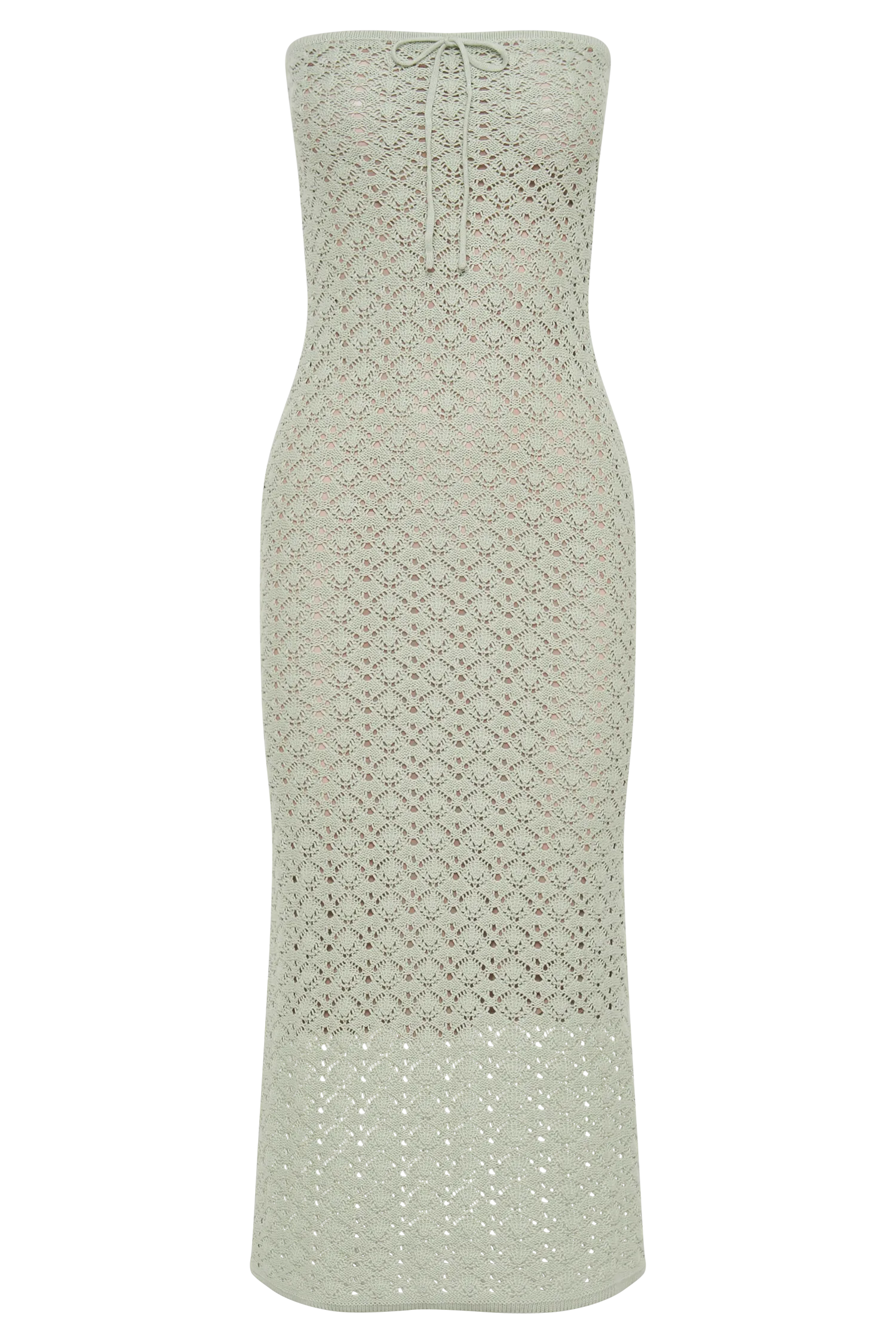 Delia Strapless Knit Midi Dress - Pastel Green