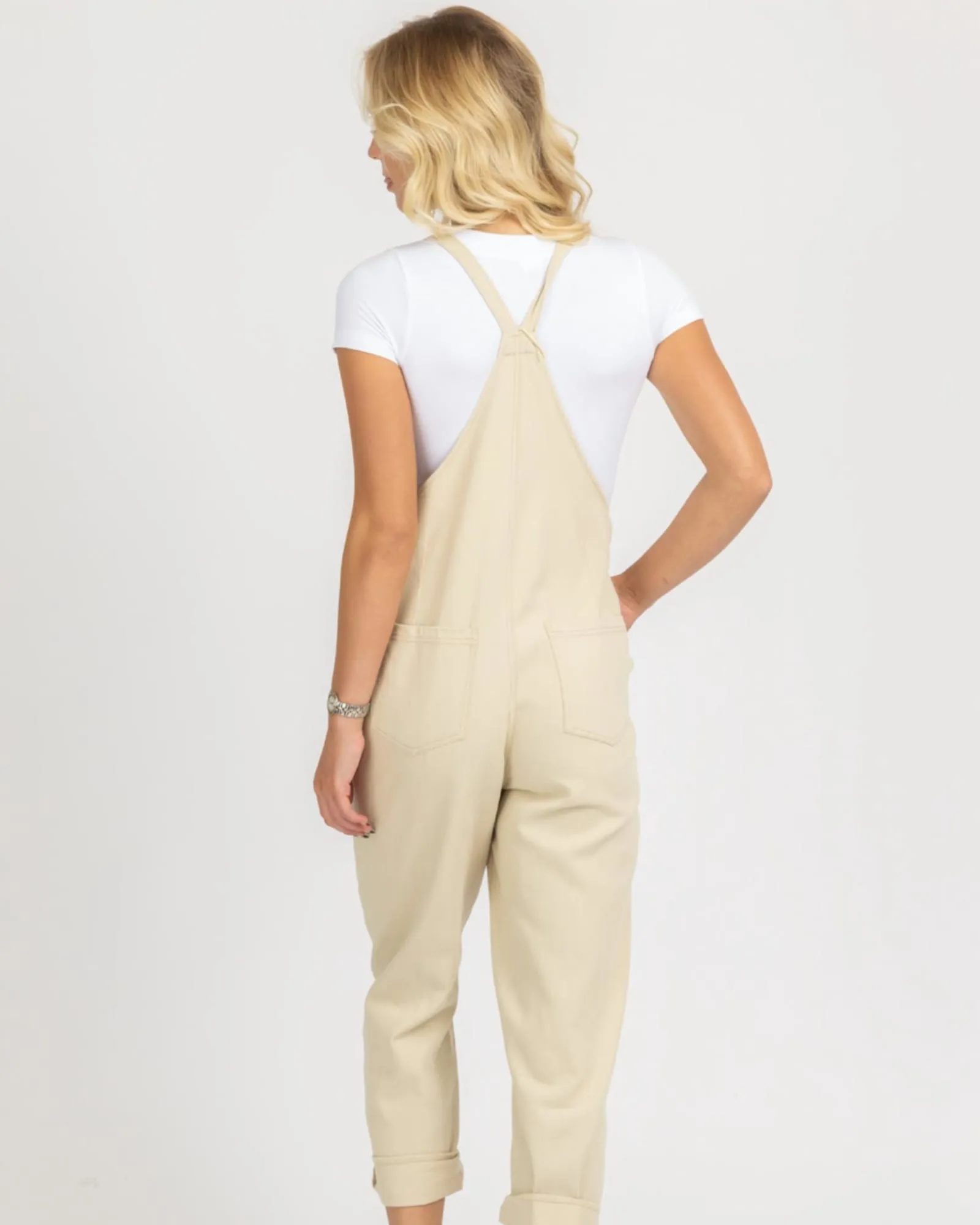 Denim Relaxed Pocket Overall In Oatmeal | Oatmeal