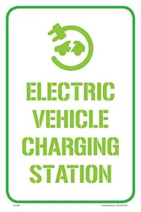 Electric Vehicle Charging Station 12"X18" Aluminum/PVC Sign