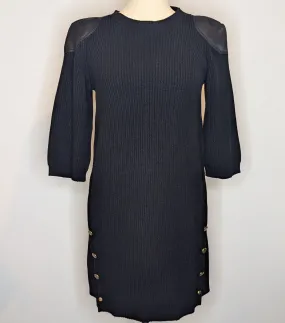 Elisabetta Franchi Black Sweater Knit Dress