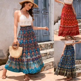 Exotic Hollowed Out Lace Patchwork Bohemian Skirt