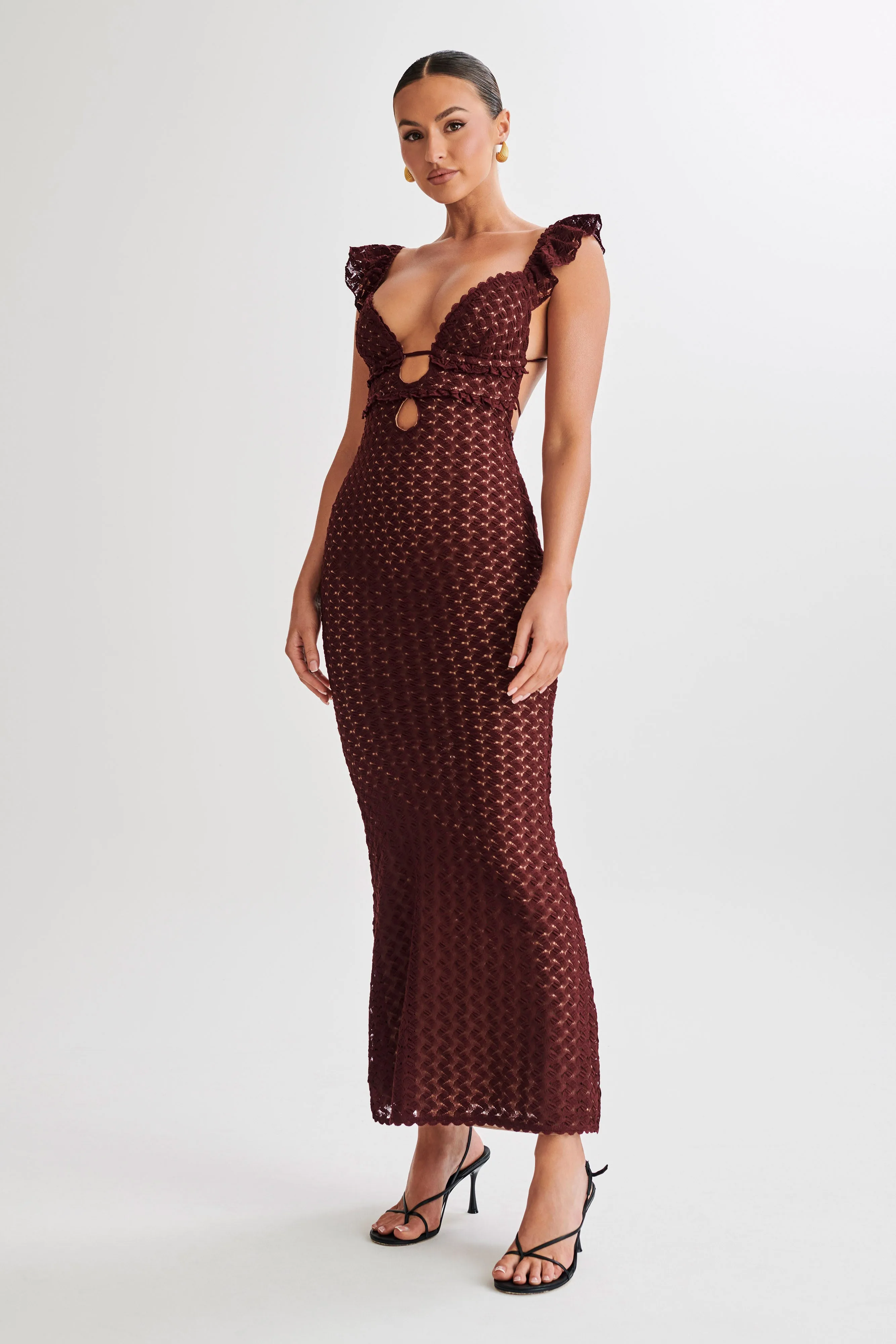 Ezra Lace Maxi Dress - Plum