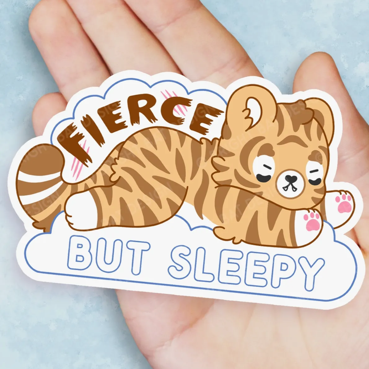 Fierce But Sleepy Tiger Sticker