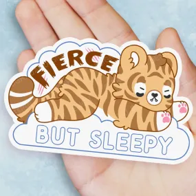 Fierce But Sleepy Tiger Sticker