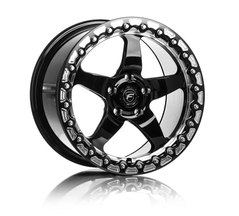 Forgestar D5 Beadlock Drag Wheel - 15 x 10 in - 7.500 in Backspace - 5 x 4.50 in Bolt Pattern - Beadlock - Black/Machined