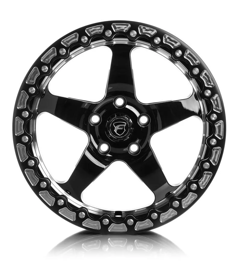 Forgestar D5 Beadlock Drag Wheel - 17 x 10 in - 5.500 in Backspace - 5 x 115 mm Bolt Pattern - Beadlock - Black/Machined