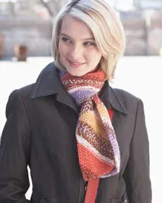 Free Diagonal Stripes Scarf Knit Pattern