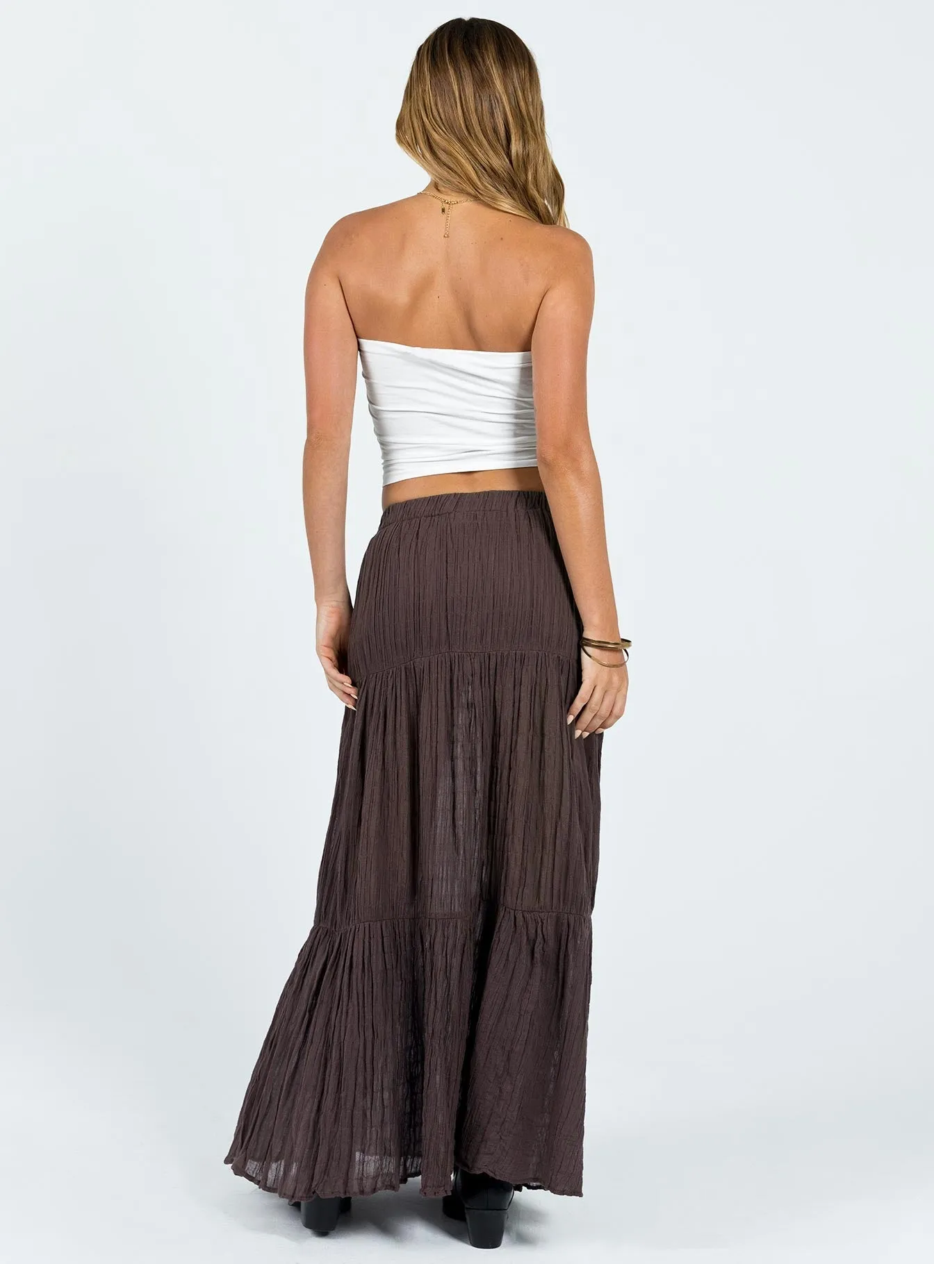 Gilchrist Low Rise Maxi Skirt Brown