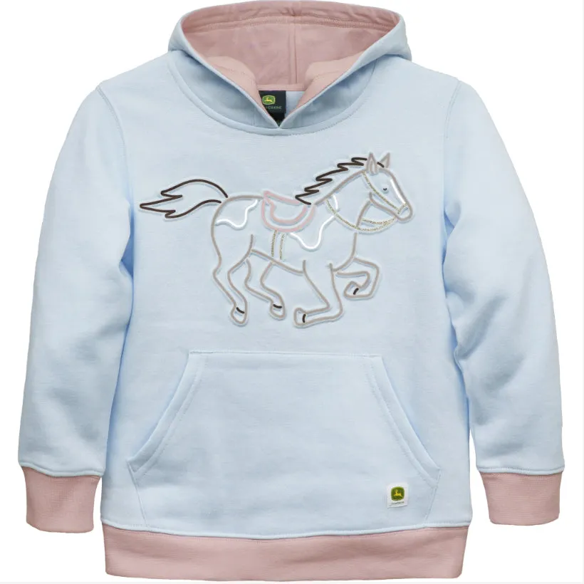 Girls' Horse Fleece Pullover Hoodie J2J476BC