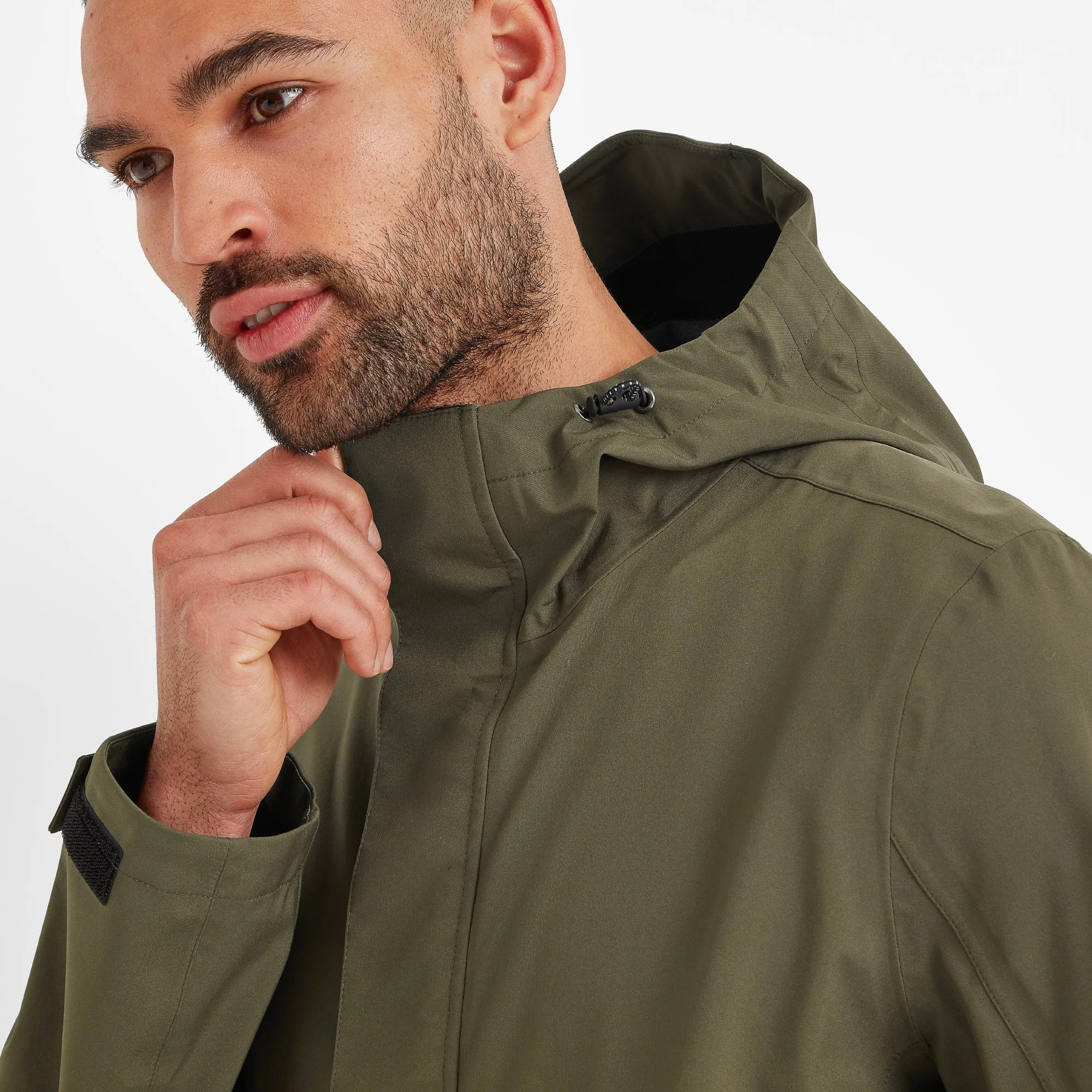 Glenton Mens Long Waterproof Jacket - Moss Green