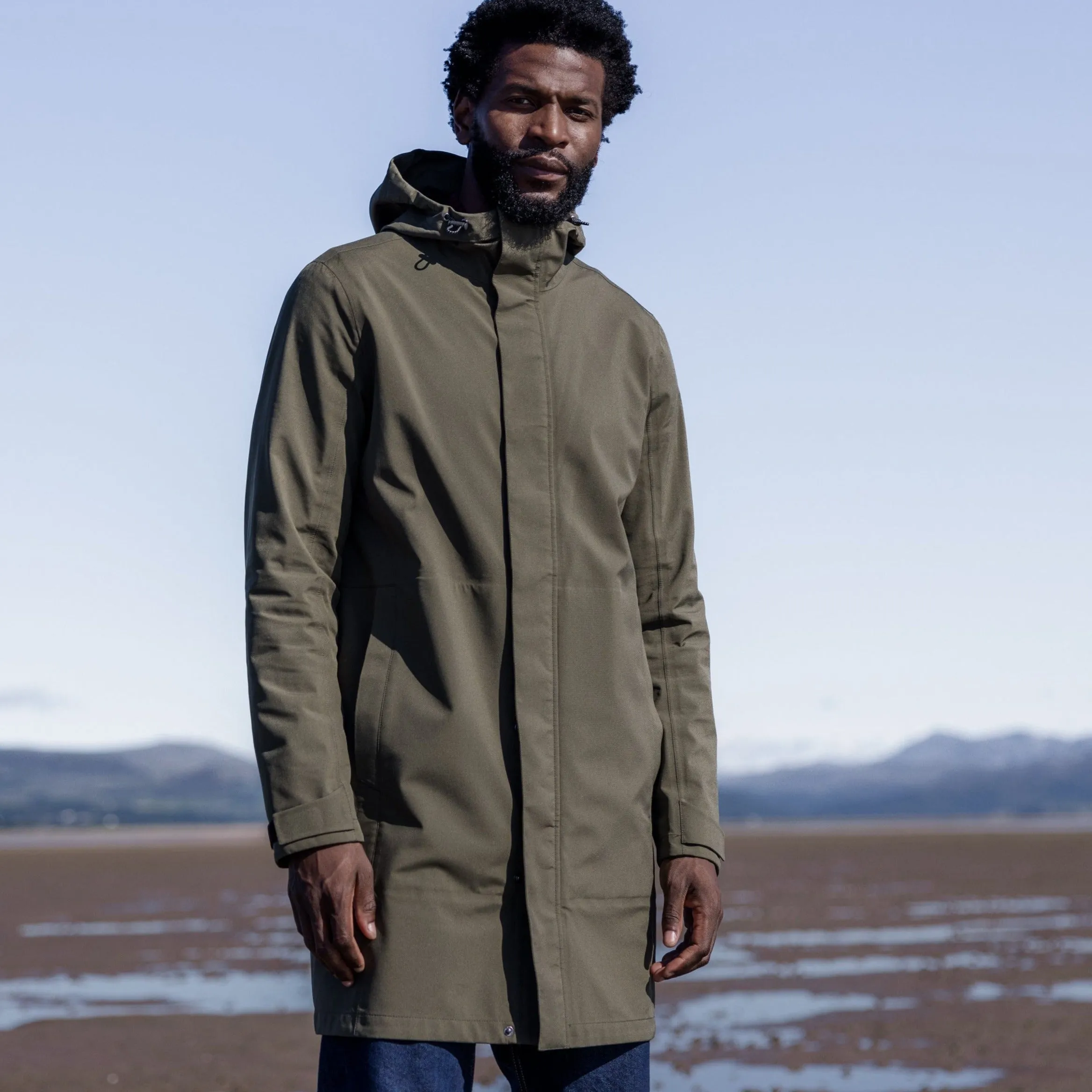 Glenton Mens Long Waterproof Jacket - Moss Green