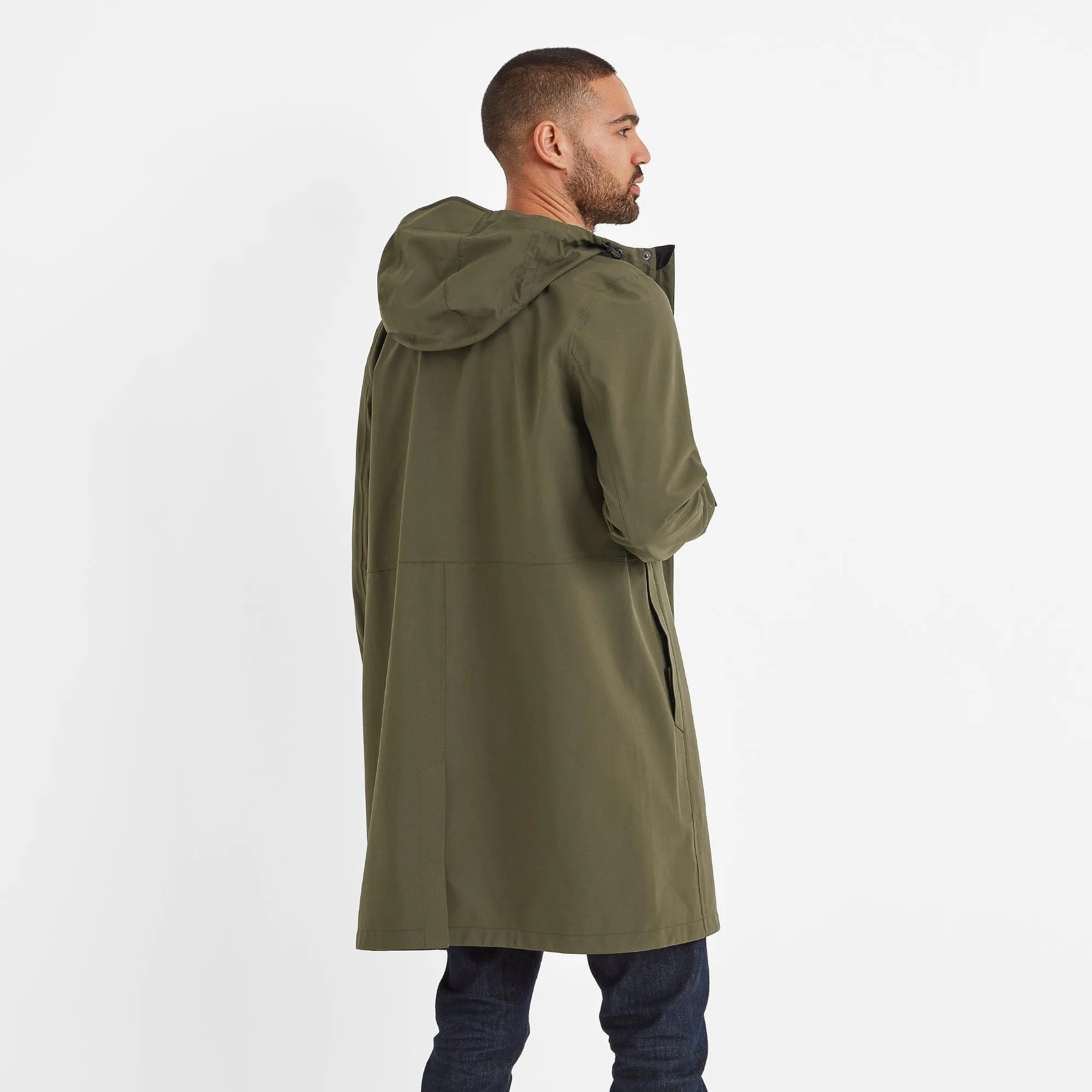 Glenton Mens Long Waterproof Jacket - Moss Green