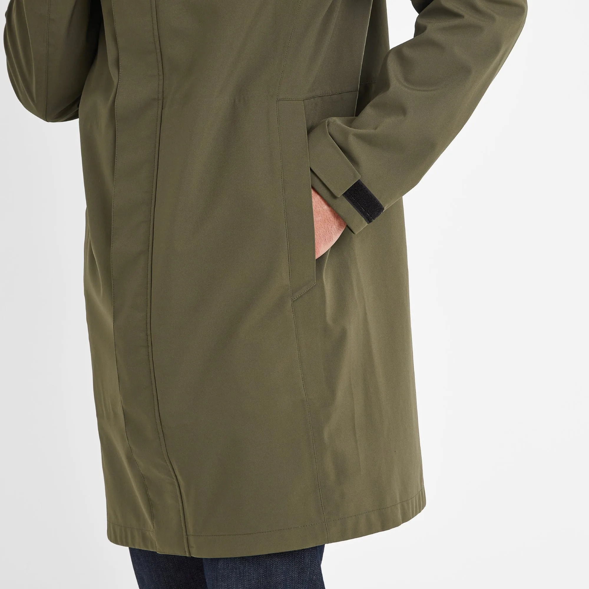 Glenton Mens Long Waterproof Jacket - Moss Green