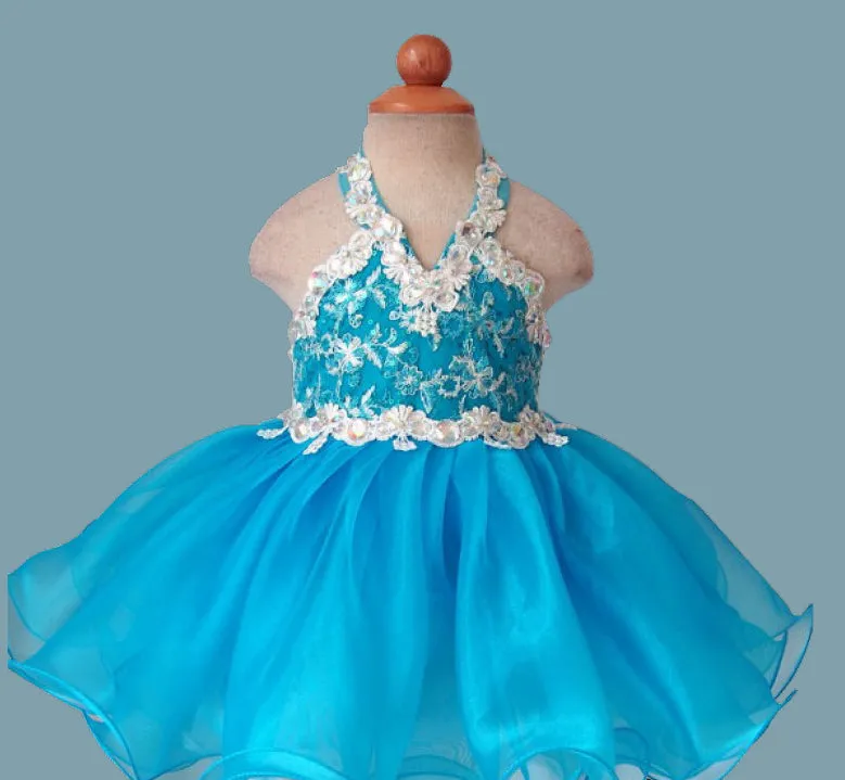 Glitz Beaded Bodice Toddler Baby Doll Pageant Dress 1~4T