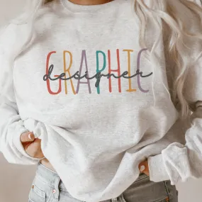 Graphic Designer Women's Unisex-Sized Crewneck Sweatshirt Professional Gift for Graduation Gift for Her Warm, Cozy Pullover