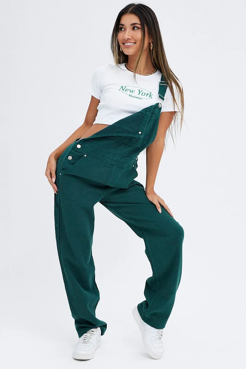 Green Carpenter Overall Jeans