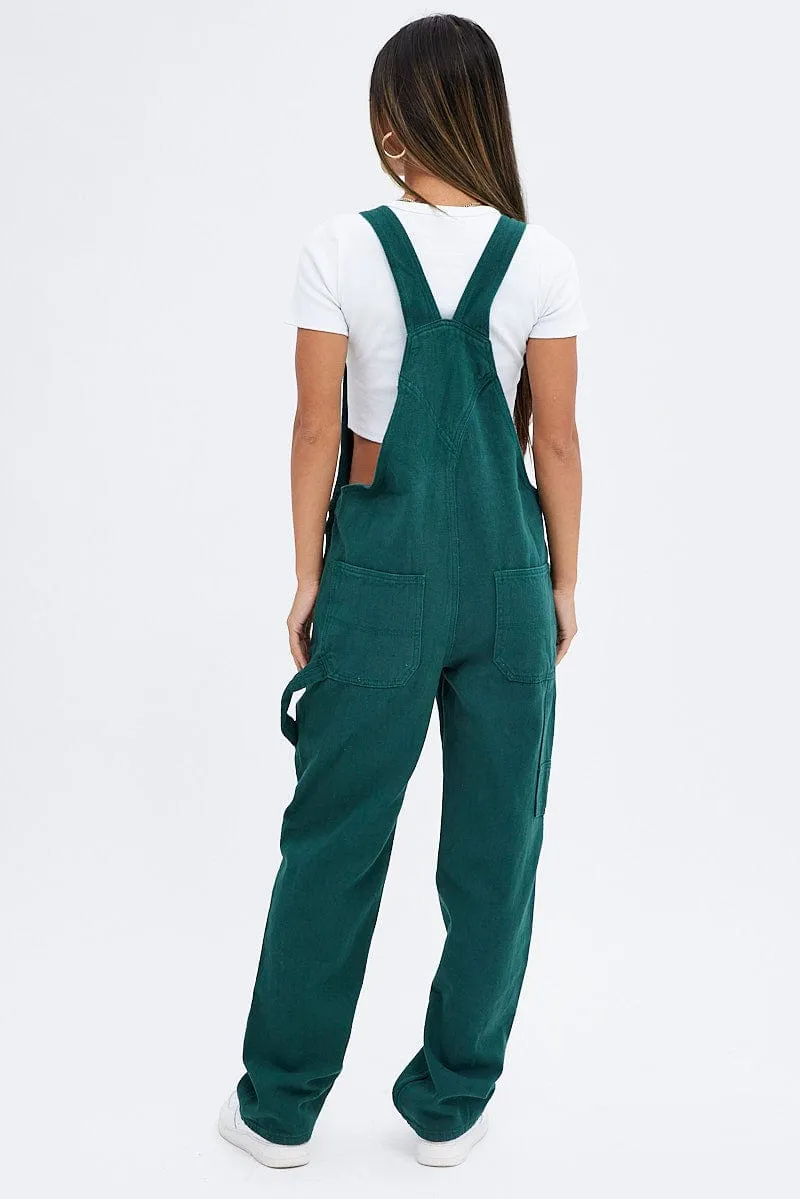 Green Carpenter Overall Jeans