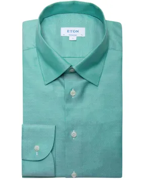 Green Knit Effect Dress Shirt