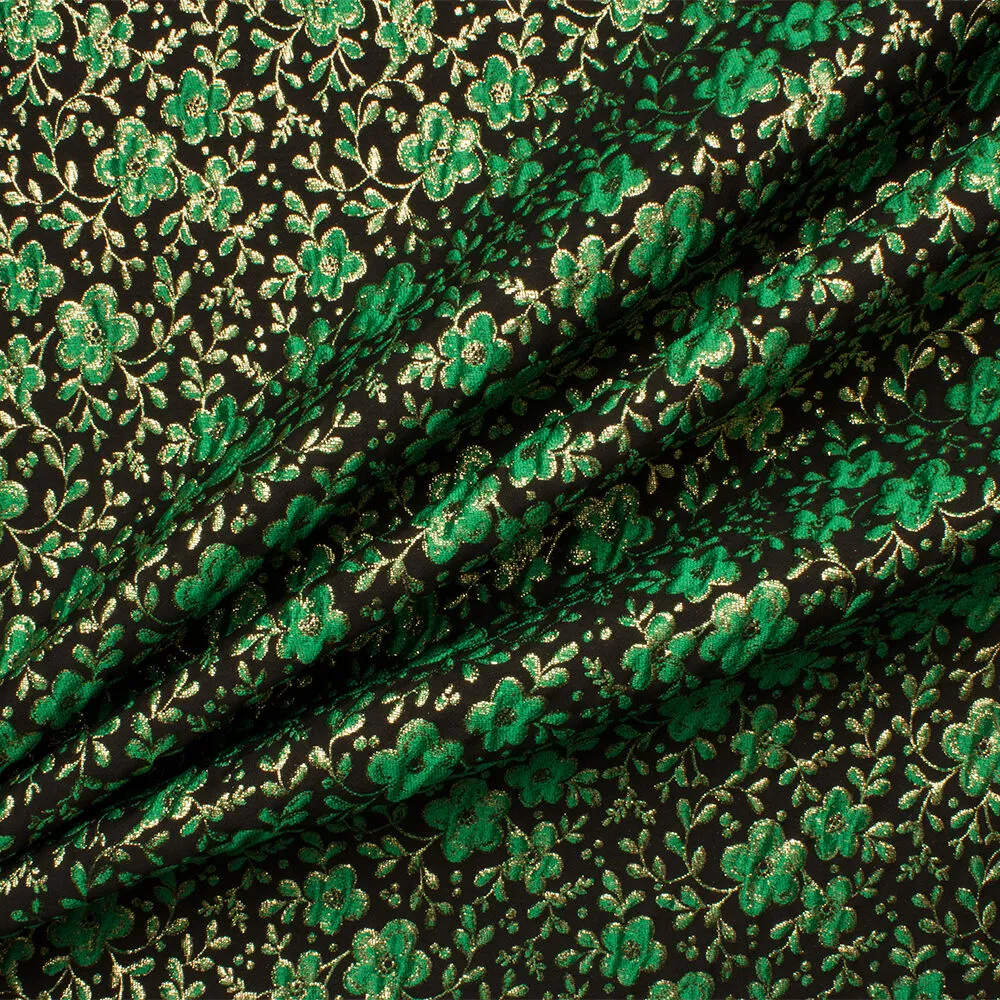 Green/Black/Gold Metallic Cloqué