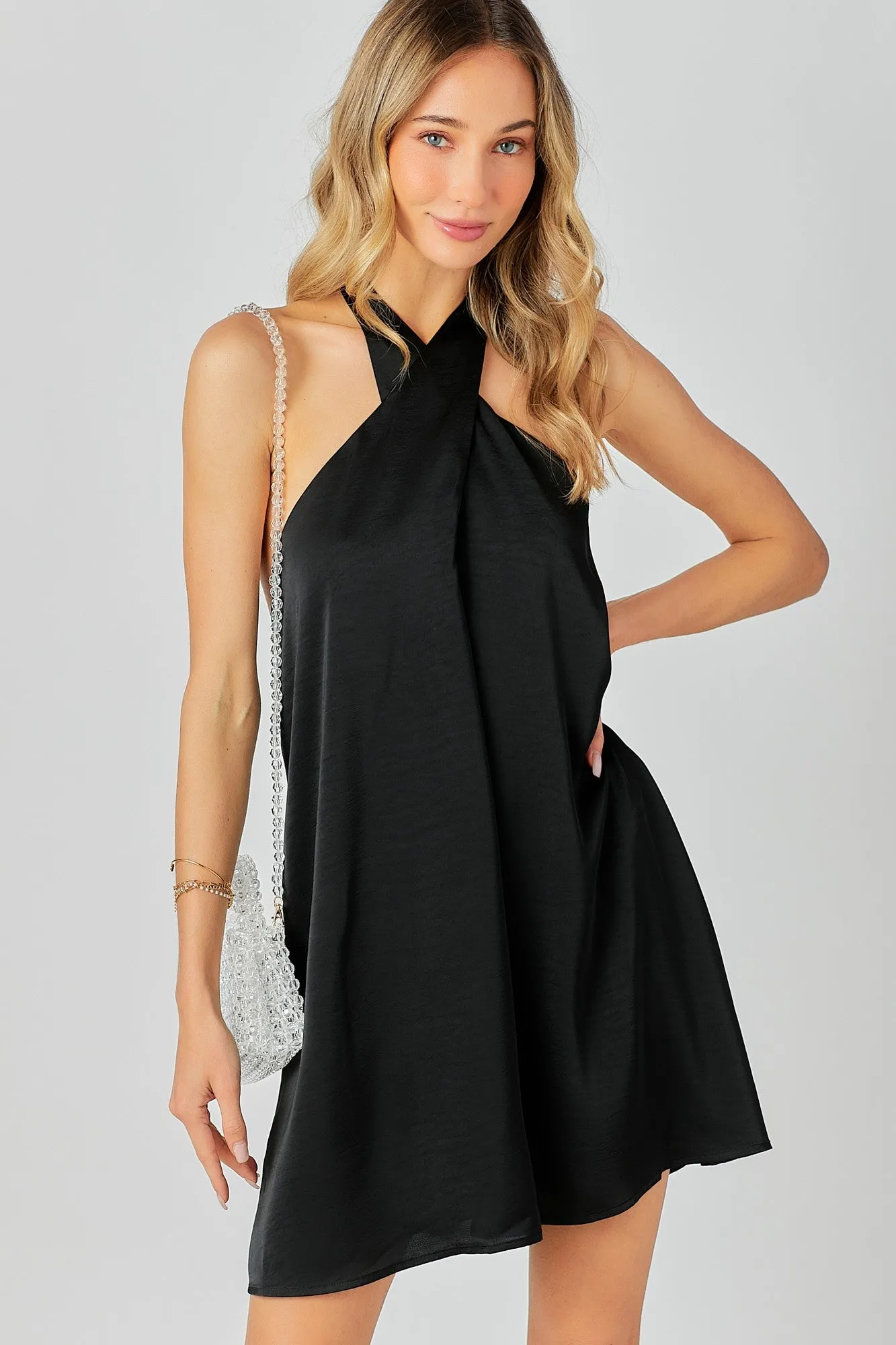 Halter Cross Neck Dress