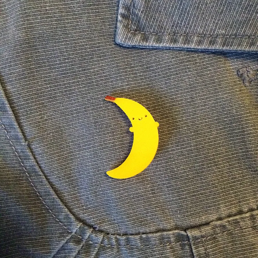 Happy Banana Kawaii Acrylic Brooch