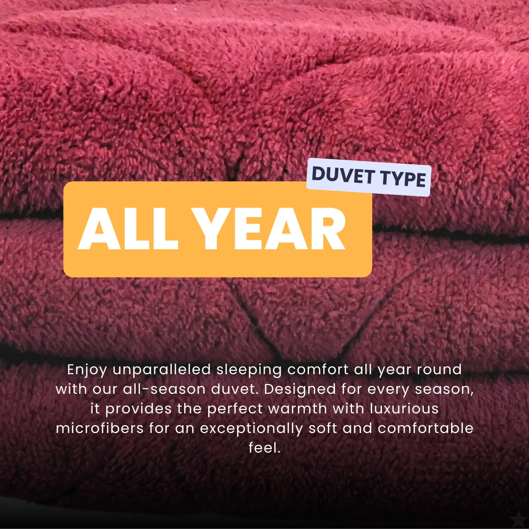 HappyDuvet - Teddy - Bordeaux - All season Coverless duvet