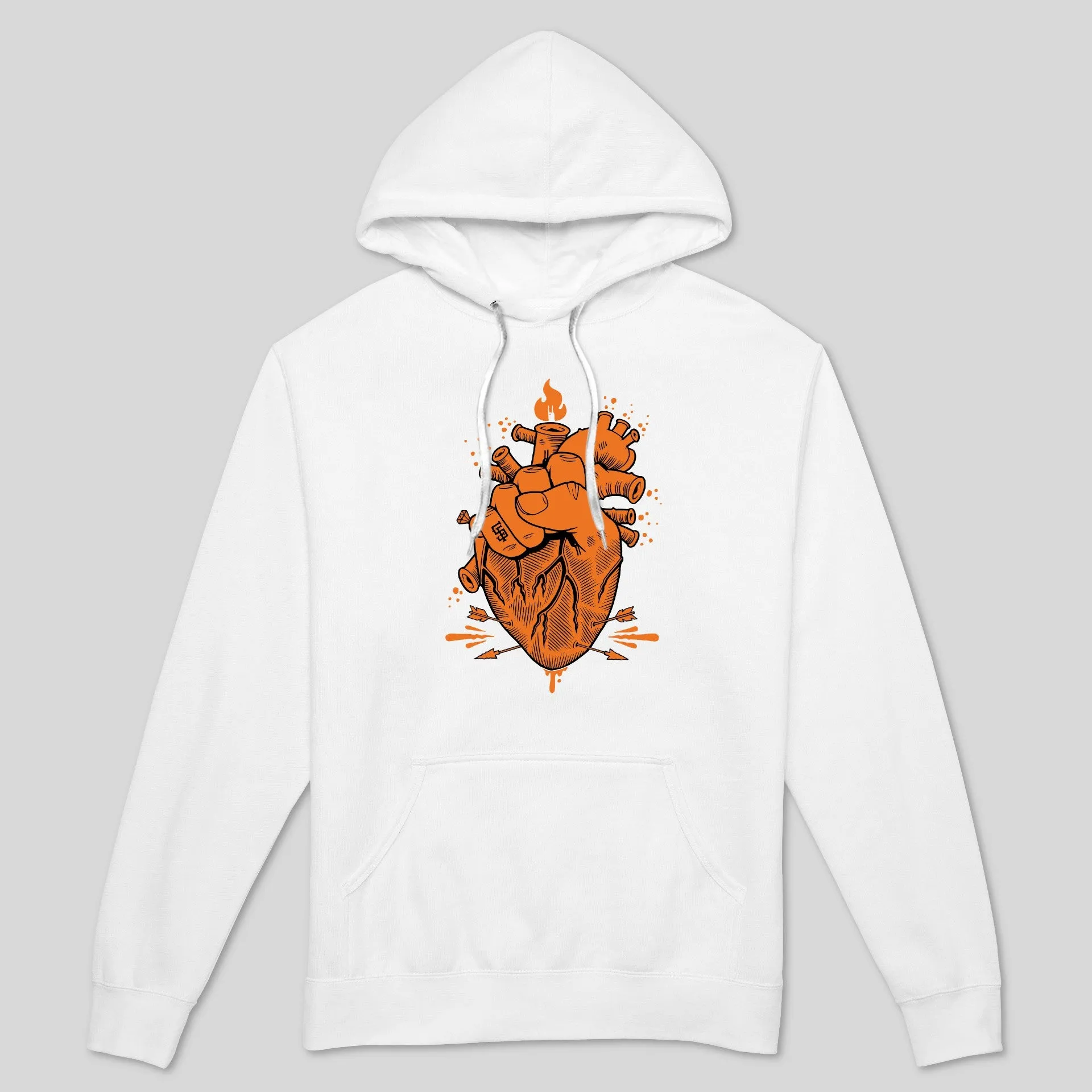 HOLD ON TO YOUR HEART ON WHITE MEN'S HOODIE