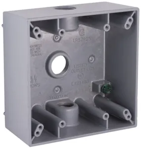 Hubbell 5333-0 Weatherproof Box, 3 -Outlet, 2 -Gang, Aluminum, Gray, Powder-Coated :EA: QUANTITY: 1