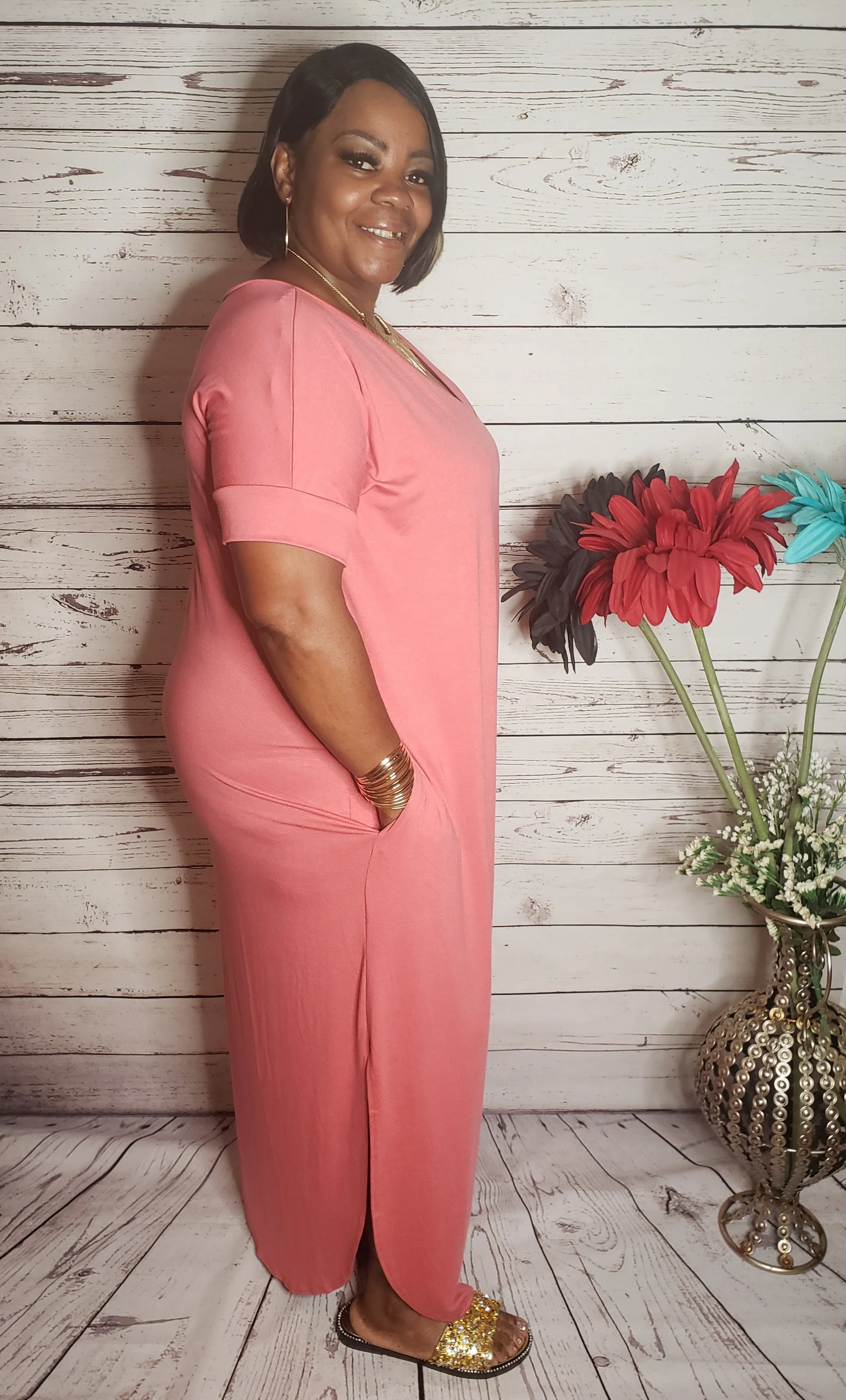 I Am Enough Dress (Desert Rose - Plus Size)