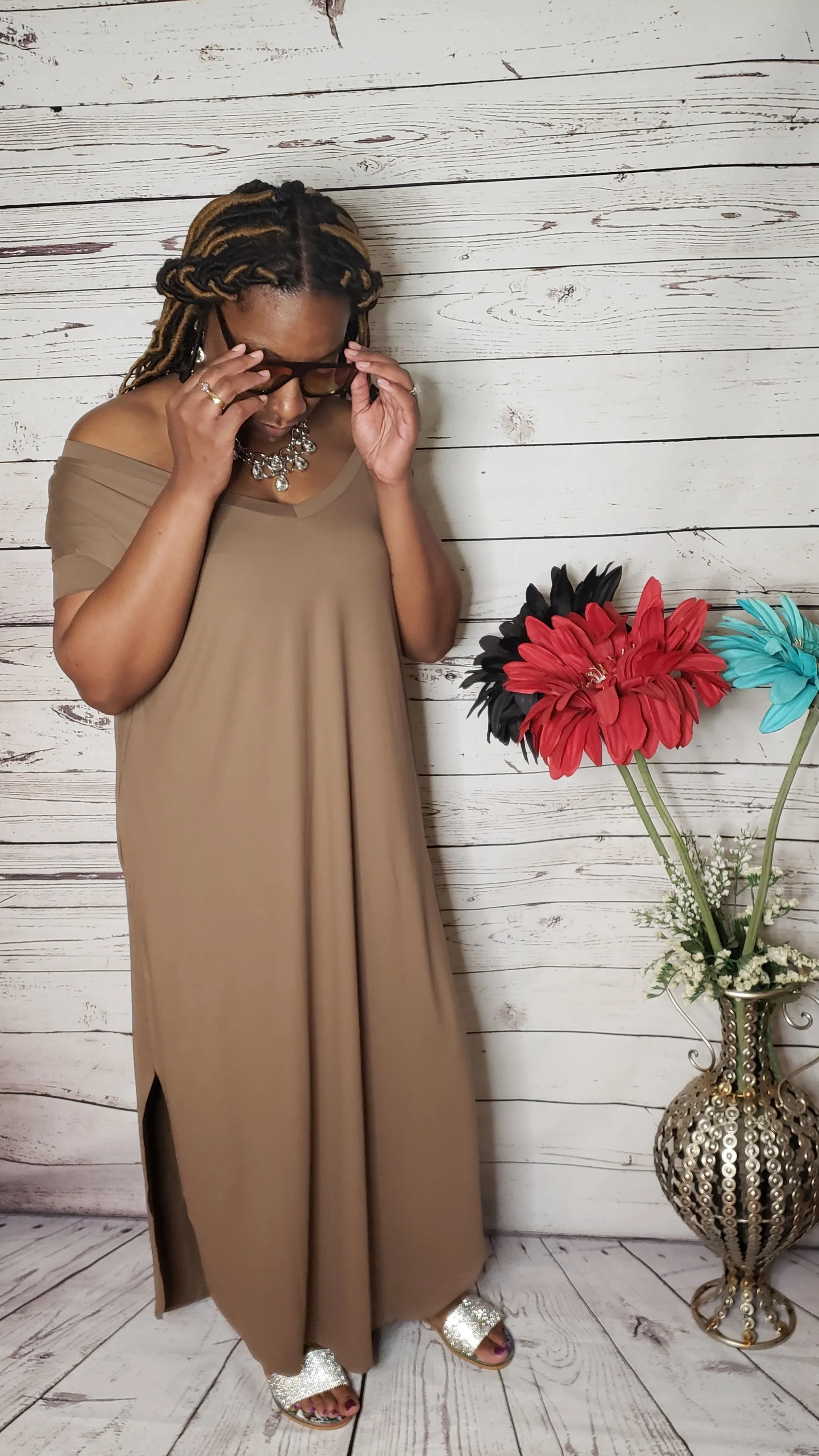 I Am Enough Dress (Mocha - Regular & Plus Size)