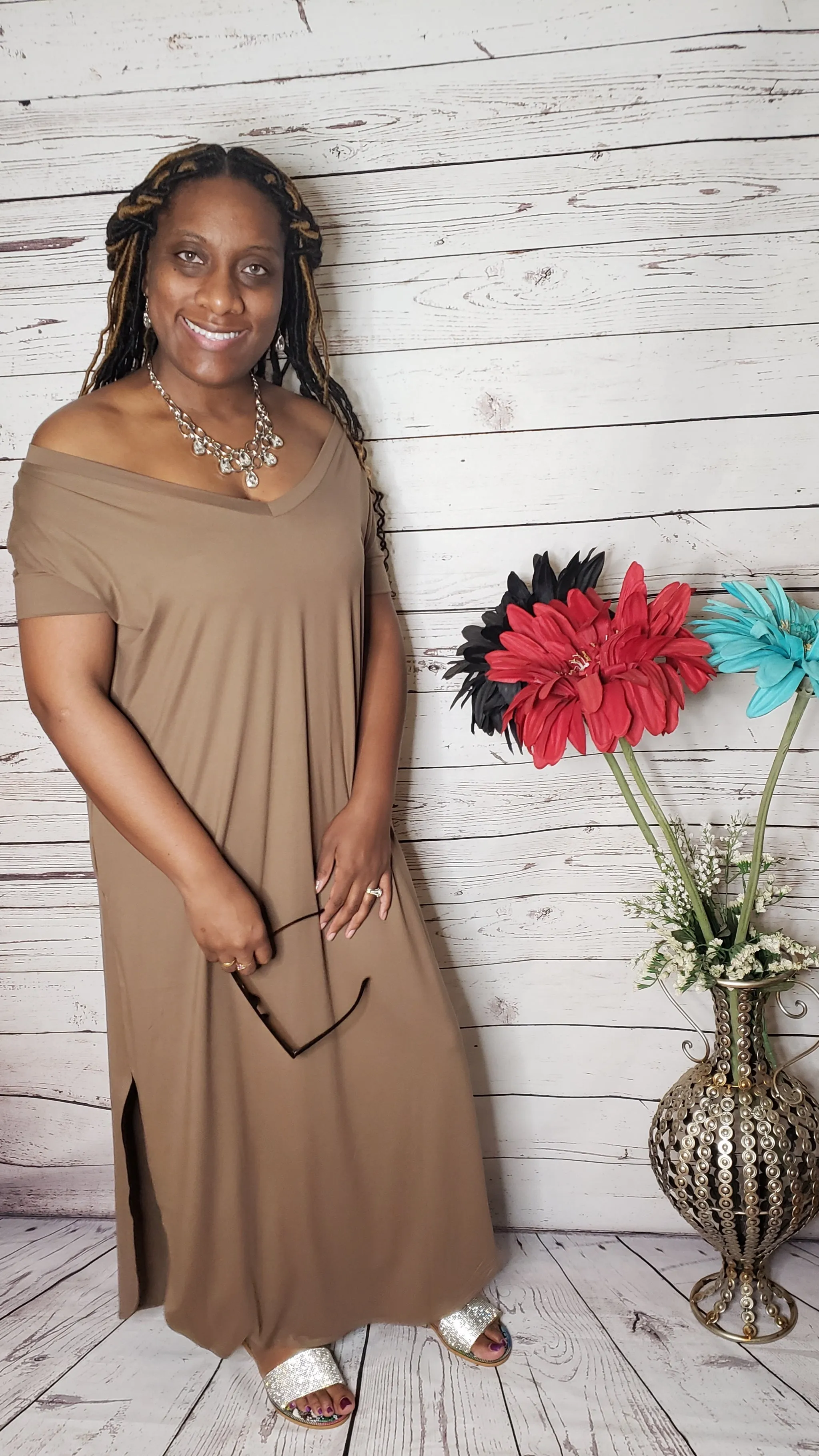 I Am Enough Dress (Mocha - Regular & Plus Size)