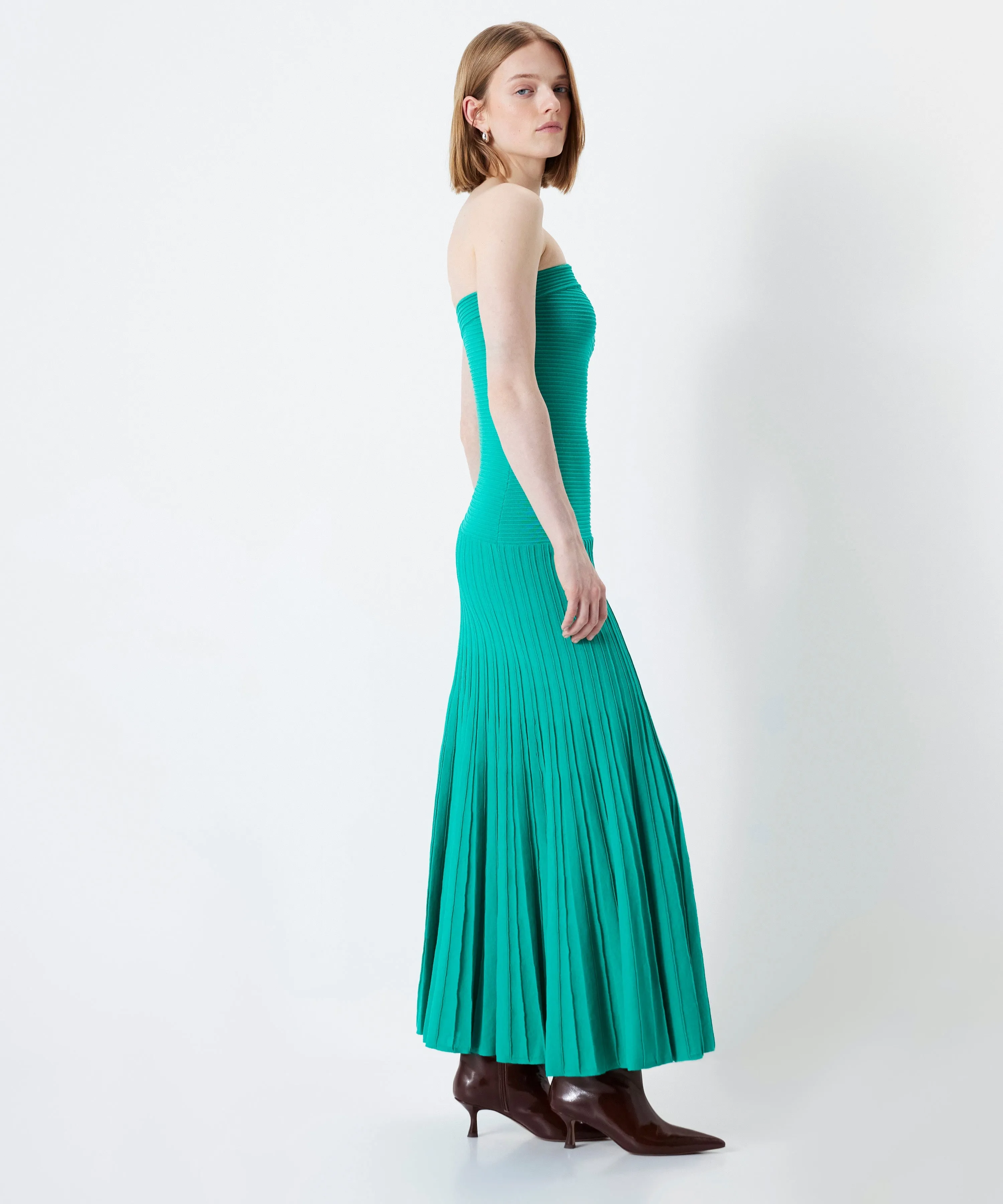 Ipekyol Strapless Knit Dress Green