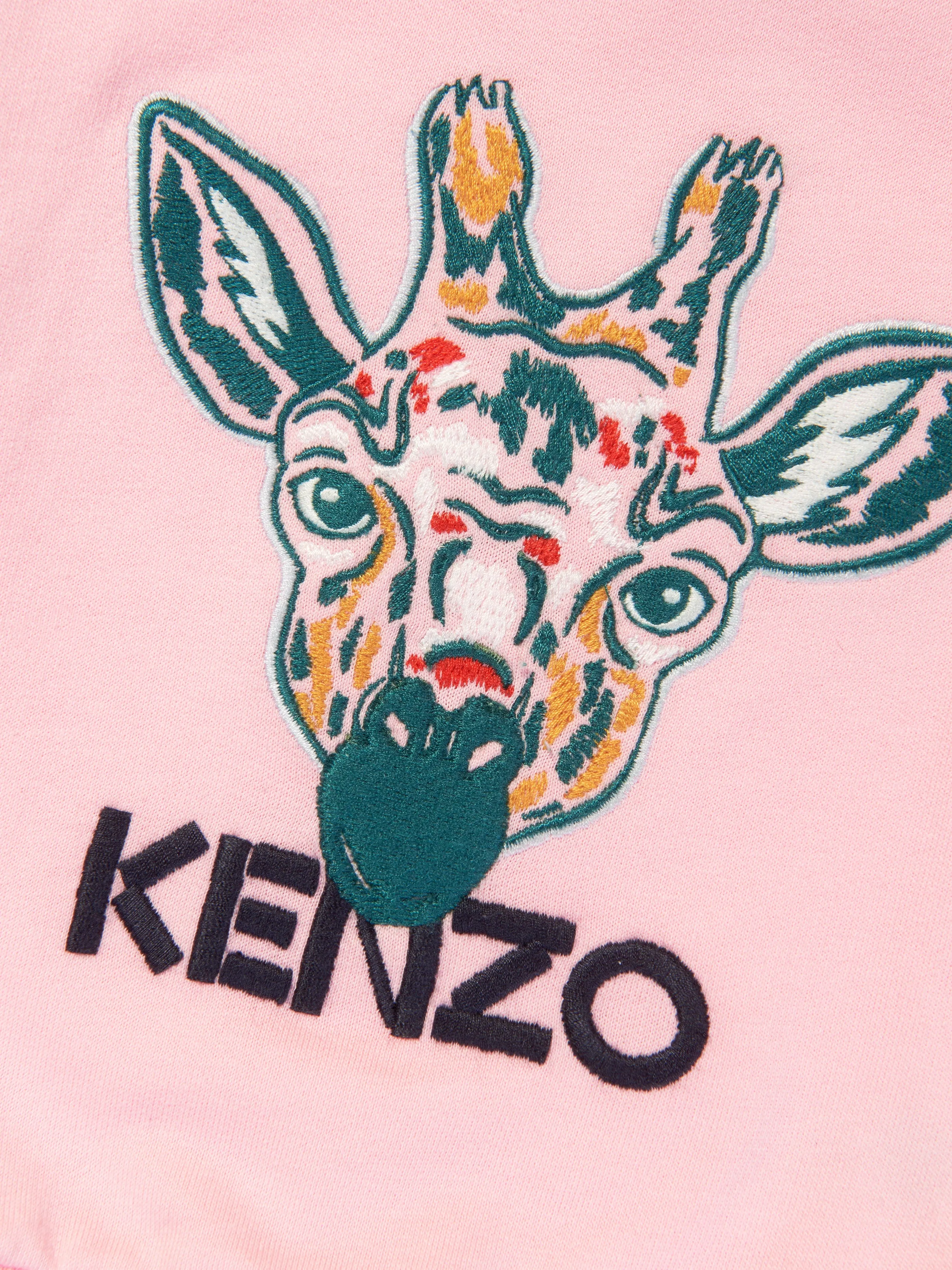 KENZO Baby Girls Giraffe Sweatshirt in Pink