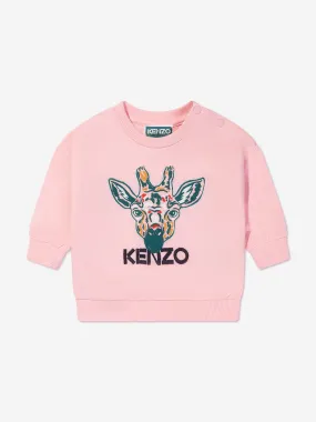 KENZO Baby Girls Giraffe Sweatshirt in Pink