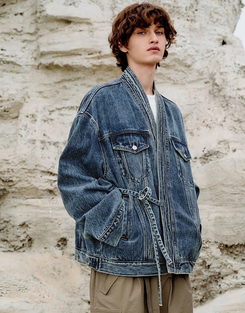 Kimono Lapel Denim Jacket