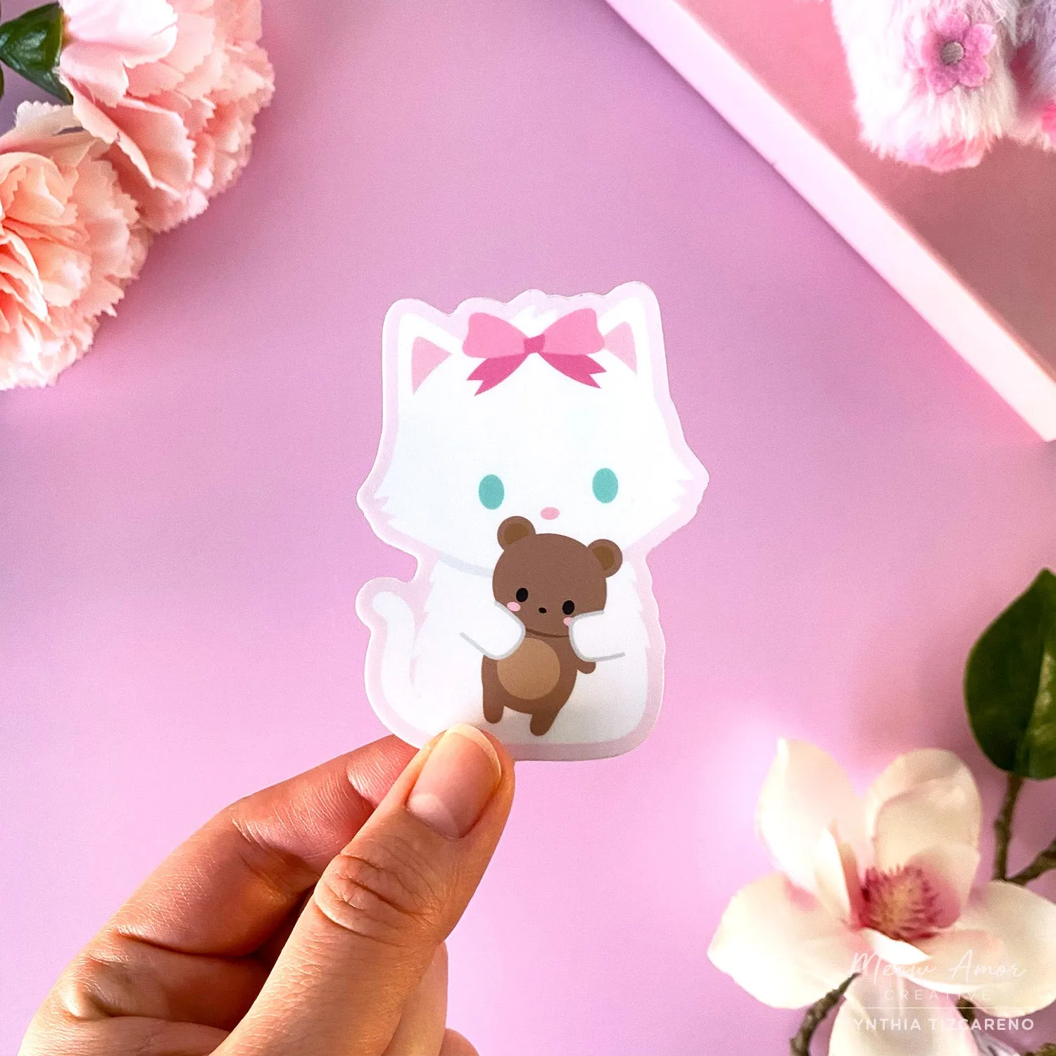 Kitten with Teddy Vinyl Sticker