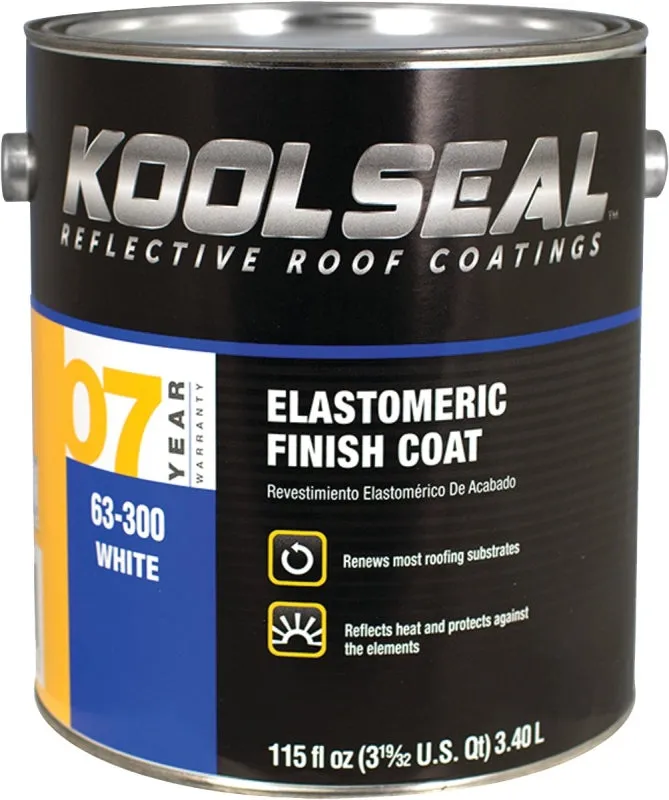 Kool Seal KS0063300-16 Elastomeric Roof Coating, White, 0.9 gal, Pail, Liquid :GAL: QUANTITY: 4