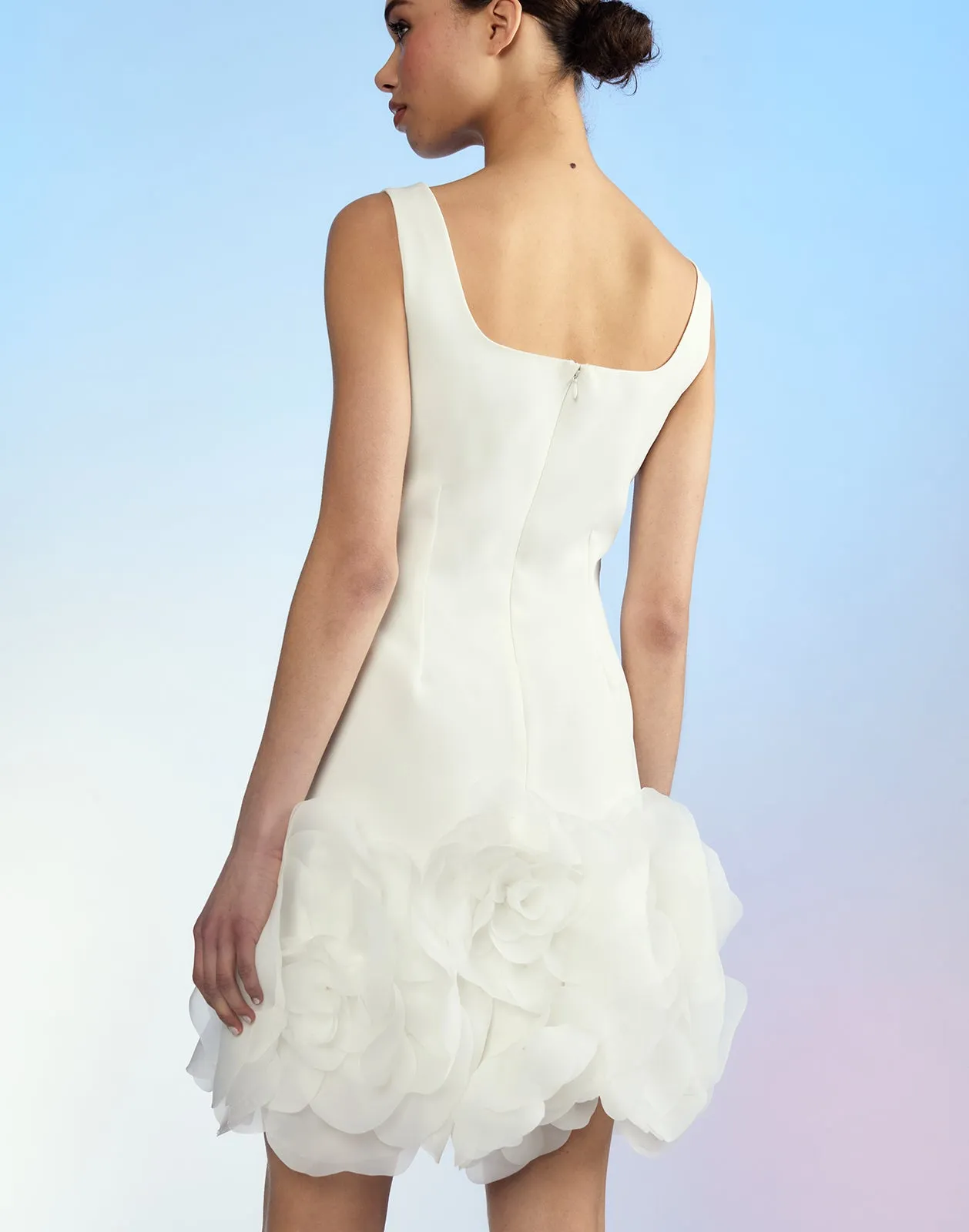 Kourtney Organza Flower Hem Dress