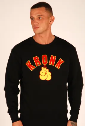 KRONK Gloves Applique Sweatshirt Loose Fit Black