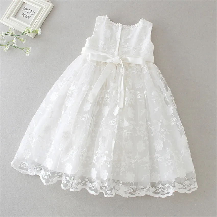 Lace Christening Dress & Hat (3M-24M)