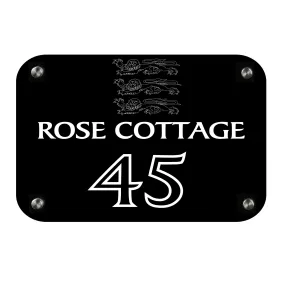 Large House Sign Number Plaque Personalised with Emblem