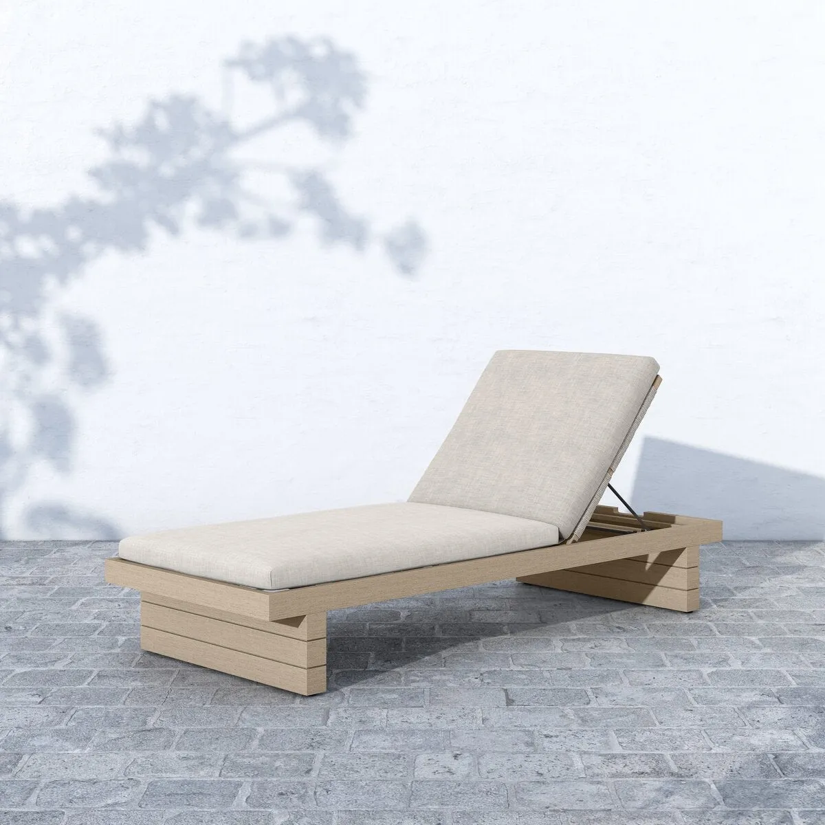 Leroy Outdoor Chaise - Washed Brown