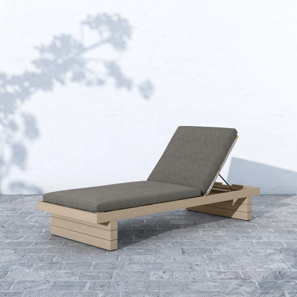 Leroy Outdoor Chaise - Washed Brown