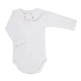 Long- sleeve body embroidered teddy pink