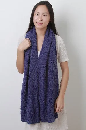 Loose Marled Knit Shawl Scarf