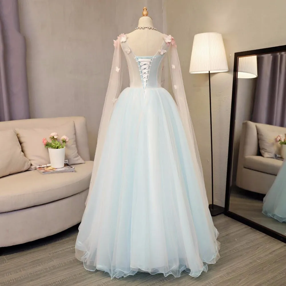 Lovely Light Blue A-line Floor Length Formal Dress, Sweet 16 Gowns