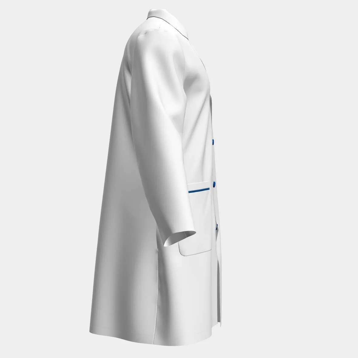 <b>PRE ORDER</b> | Men's Contrast Piping Lab Coat - Off White/Blue