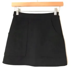 Lulus Black Suede Mini Skirt- Size XS