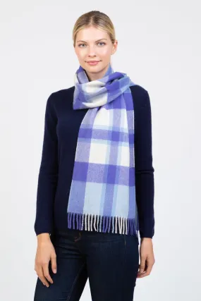 Made in Scotland Contemporary Exploded Thompson Wide Cashmere Scarf - Blue