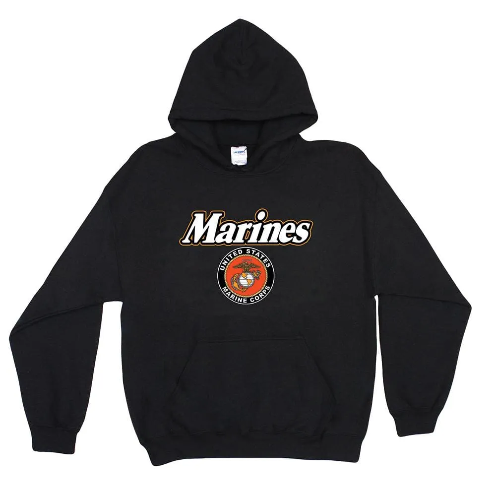 Marines Black Seal Pullover Hoodie Sweatshirt